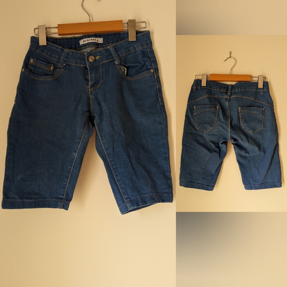 By Sasha Mid Thigh Jean Shorts, Sz. 2